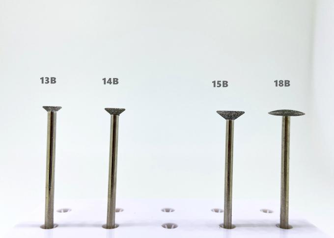 Batu Berlian Dilapisi Bur Poles Kerucut Terbalik Bur Lab Gigi Grinding Ukuran Besar 0