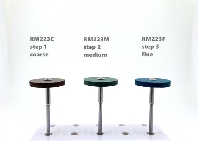 3.0mm Dental Rubber Diamond Polisher Finishing Discs HP Shank Untuk Logam Paduan 0